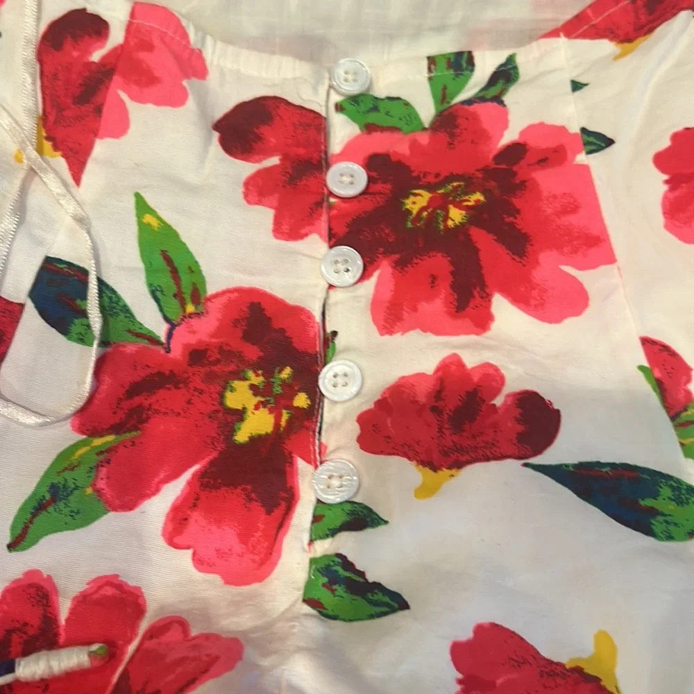 NWT FREE PEOPLE finder things Floral Red and White Midi Dress size small - Picture 9 of 15